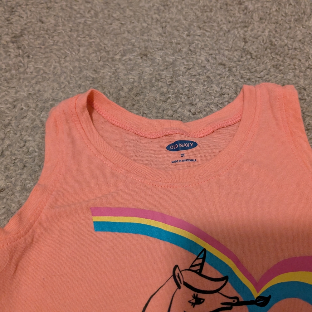 Unicorn Graphic Kids Tank Top - Pink - Picture 3 of 4